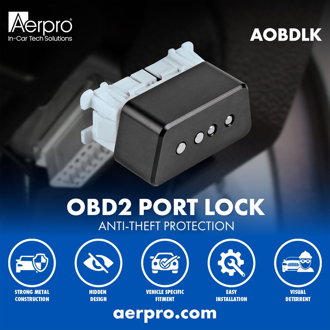 Aerpro Universal OBD2 Port Lock - AOBDLK, , scaau_hi-res