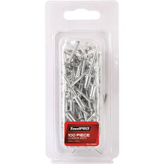 ToolPRO Aluminium Rivets 4.8mm x 9.5mm 100 Piece, , scaau_hi-res