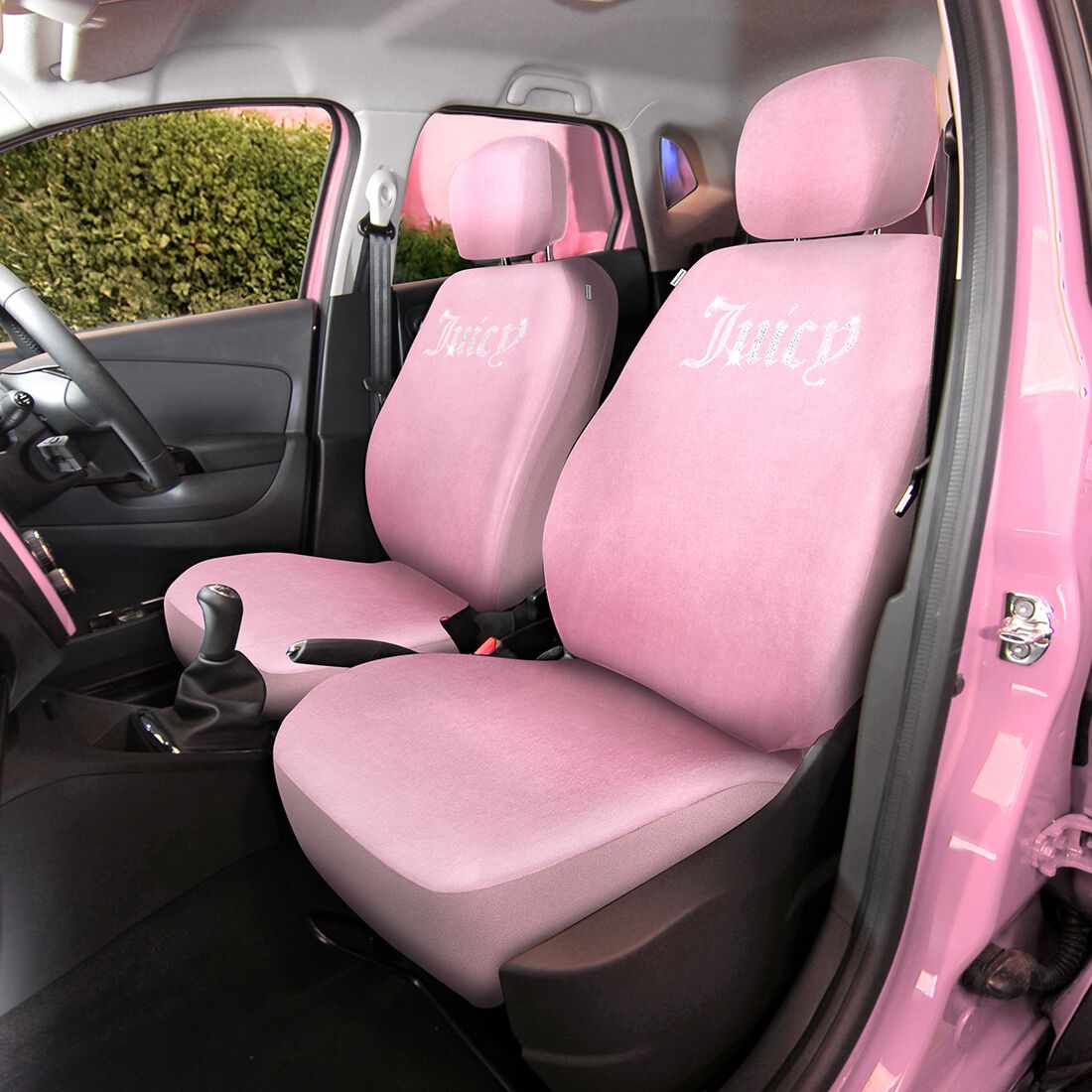 Juicy Couture 2 Piece OG Big Bling Seat Covers - Pink, , scaau_hi-res