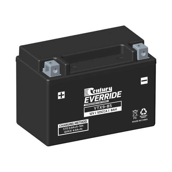 Century EverRide Powersports Battery YTX9-BS, , scaau_hi-res