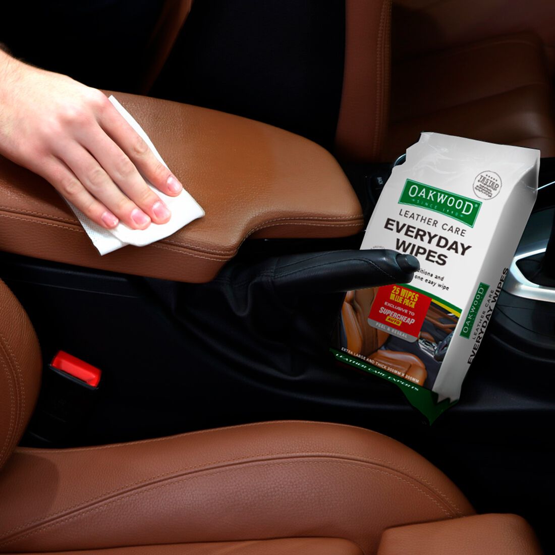 Oakwood Everyday Leather Wipes 25 Pack, , scaau_hi-res