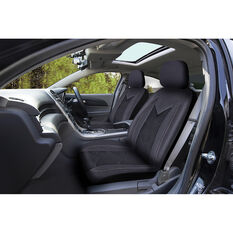 SCA Sports Leather Look And Mesh Seat Covers - Black And Grey, Adjustable Headrests, Airbag Compatible, , scaau_hi-res