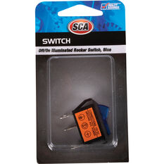 SCA Rocker Switch - 12V On/Off, Illuminated Blue, , scaau_hi-res