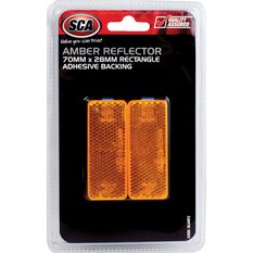 SCA Reflector - Amber, 70 x 28mm, Rectangle, 2 Pack, , scaau_hi-res
