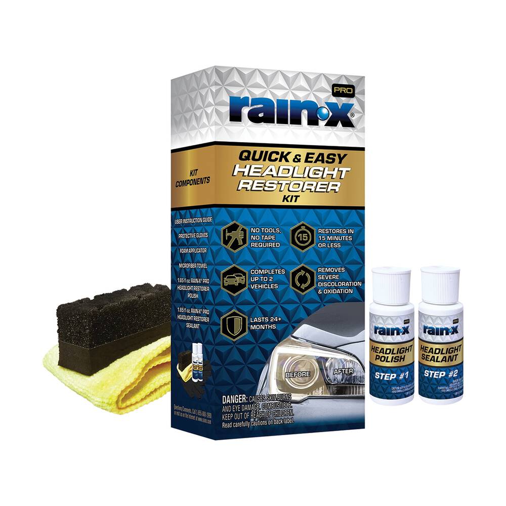 721875 Rain-X Pro Quick and Easy Headlight Restoration Kit | Supercheap Auto