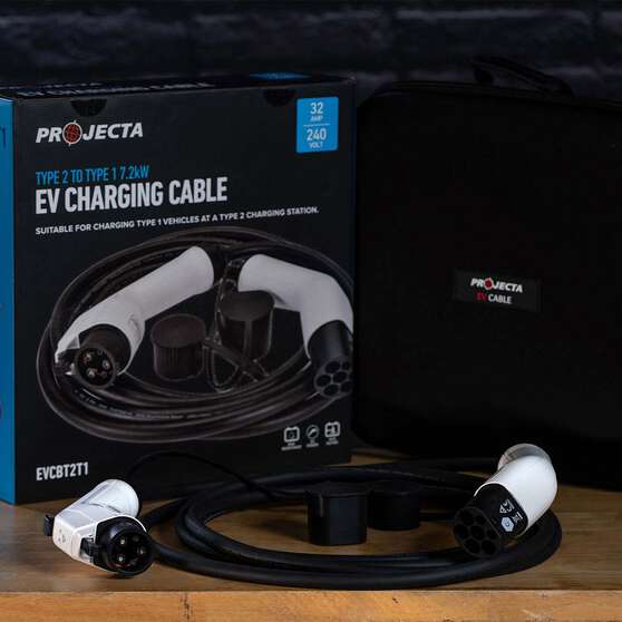 Projecta Electric Vehicle Charging Cable 1-Phase Type 2 Inlet To Type 1 Outlet, , scaau_hi-res