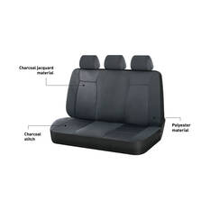 SCA Jacquard Seat Covers Charcoal Adjustable Headrests Rear Bench, , scaau_hi-res