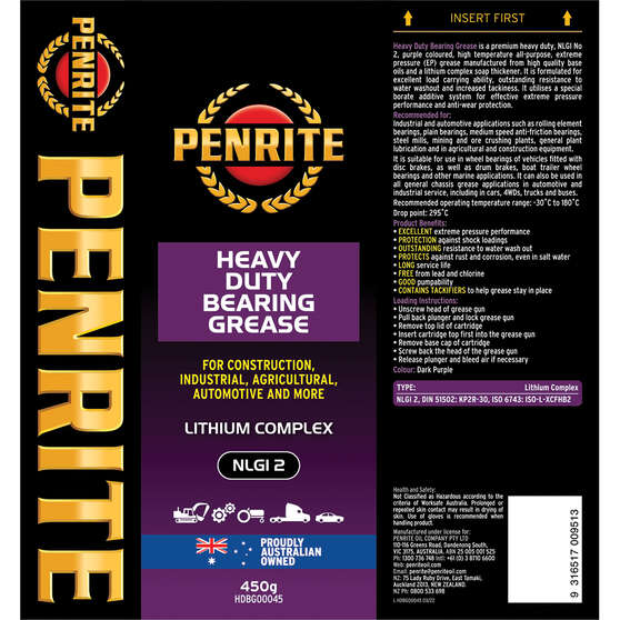 Penrite Heavy Duty Bearing Grease 450g, , scaau_hi-res