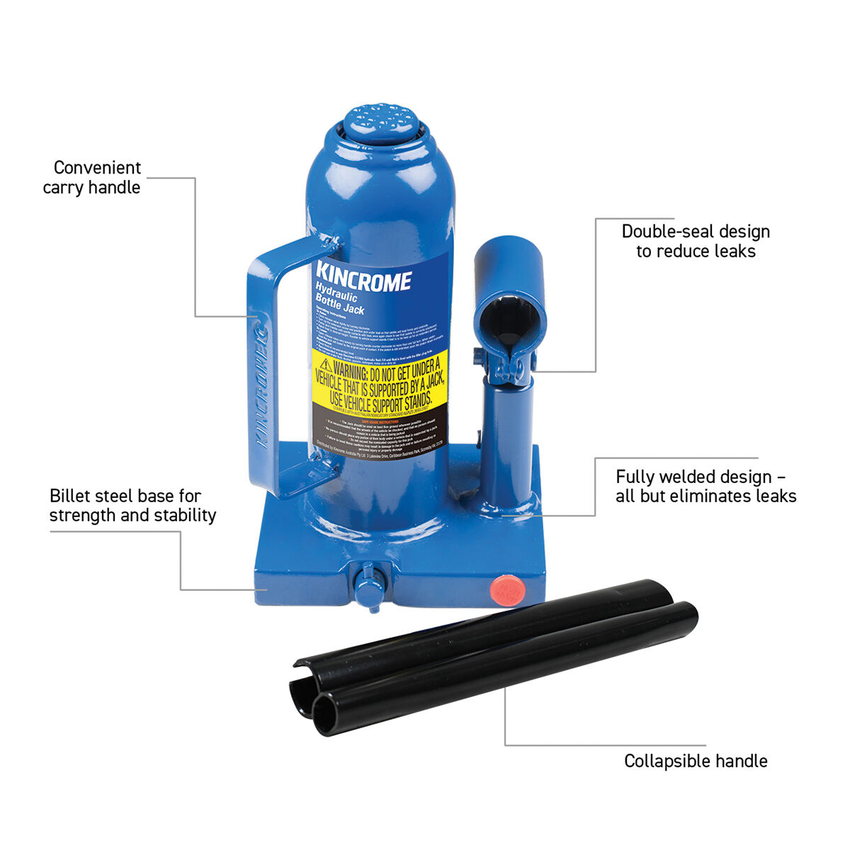 Kincrome Hydraulic Bottle Jack 10000kg, , scaau_hi-res
