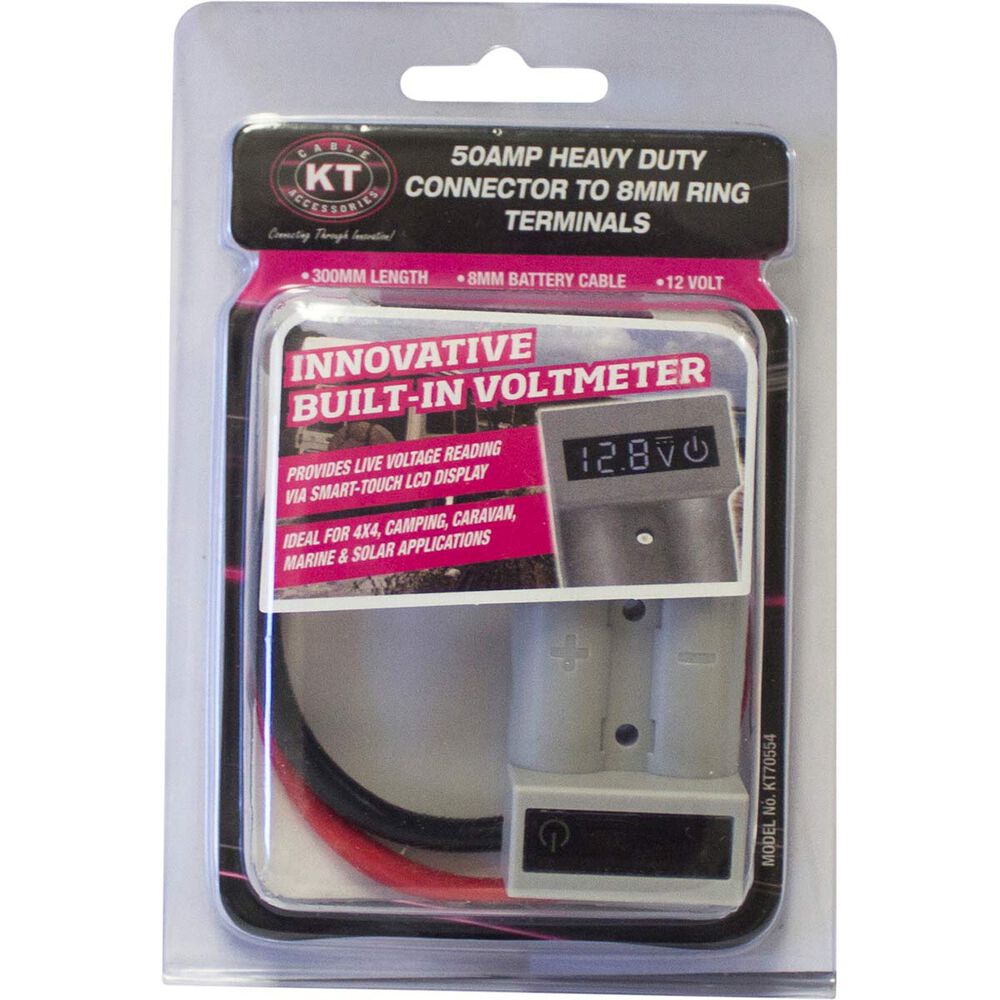 KT Cable Connector 50AMP, Voltmeter, Ring Terminals Supercheap Auto