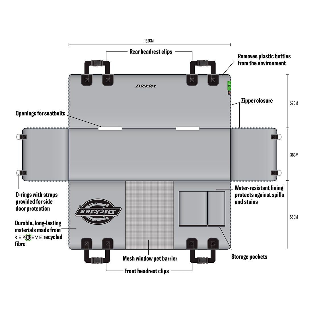 Original Dickies Repreve Crew Pet Hammock, , scaau_hi-res