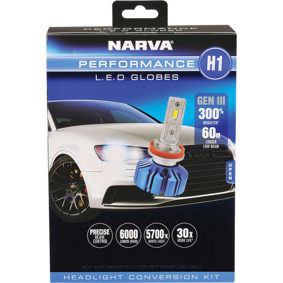 Narva Gen III LED Headlight Globes - H1, 12/24V, 18441, , scaau_hi-res