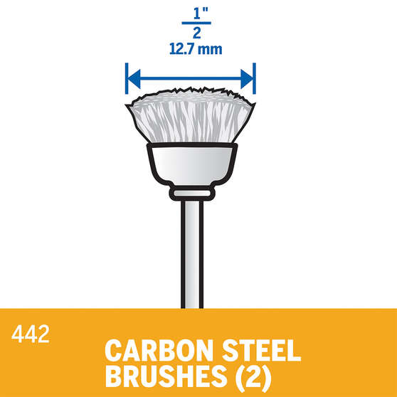Dremel 2pk Carbon Steel 3.2mm Shank 13mm Dia Brush, , scaau_hi-res