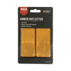 SCA Reflector Twin Pack Rectangular Amber 94 x 44mm, , scaau_hi-res