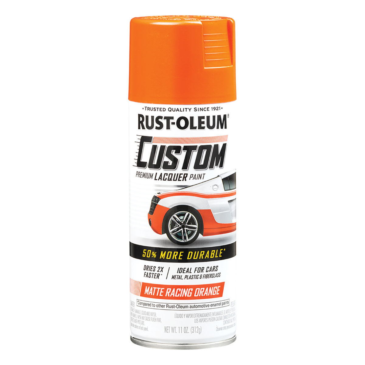 Rust Oleum Custom Premium Lacquer Paint Matt Orange 312g