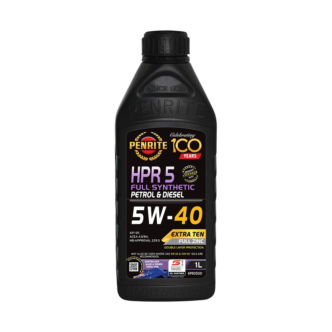Penrite HPR 5 Engine Oil - 5W-40, 1 Litre, , scaau_hi-res