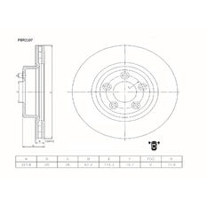 Bosch Disc Brake Rotor - Single, PBR2107, , scaau_hi-res