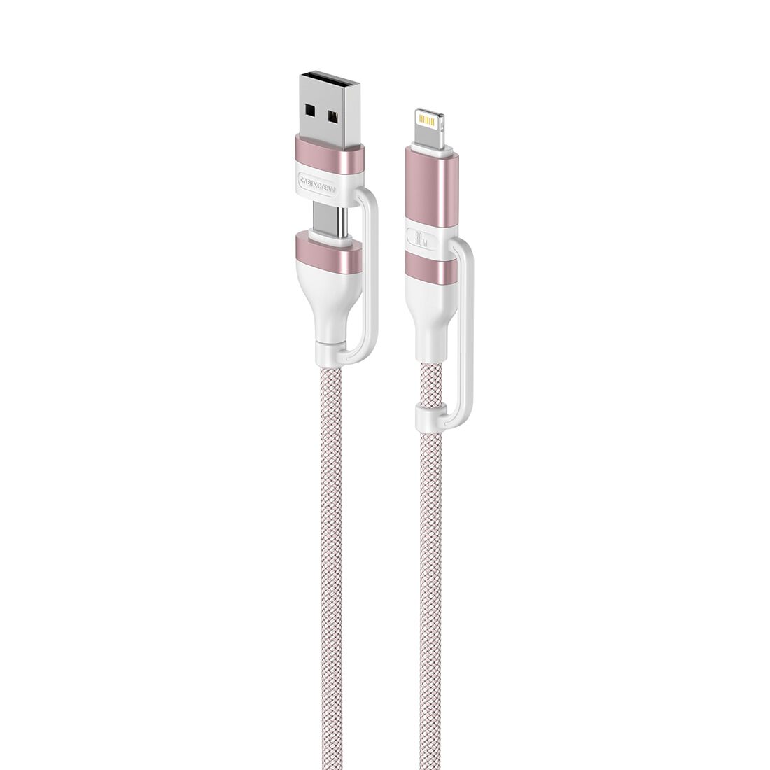Cabin Crew USB-C/USB-A to USB-C/Lightning Magnetic Cable Pink, , scaau_hi-res