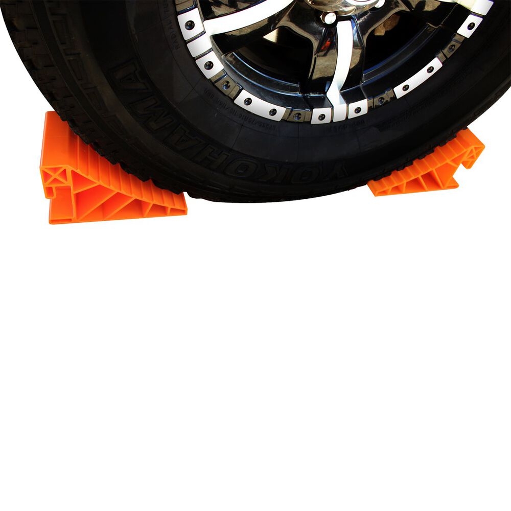 Explore Caravan Wheel Chock Orange, Pair Supercheap Auto