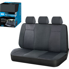 SCA Jacquard Seat Covers Charcoal Adjustable Headrests Rear Bench, , scaau_hi-res