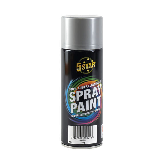 5 Star Enamel Spray Paint Silver 250g, , scaau_hi-res