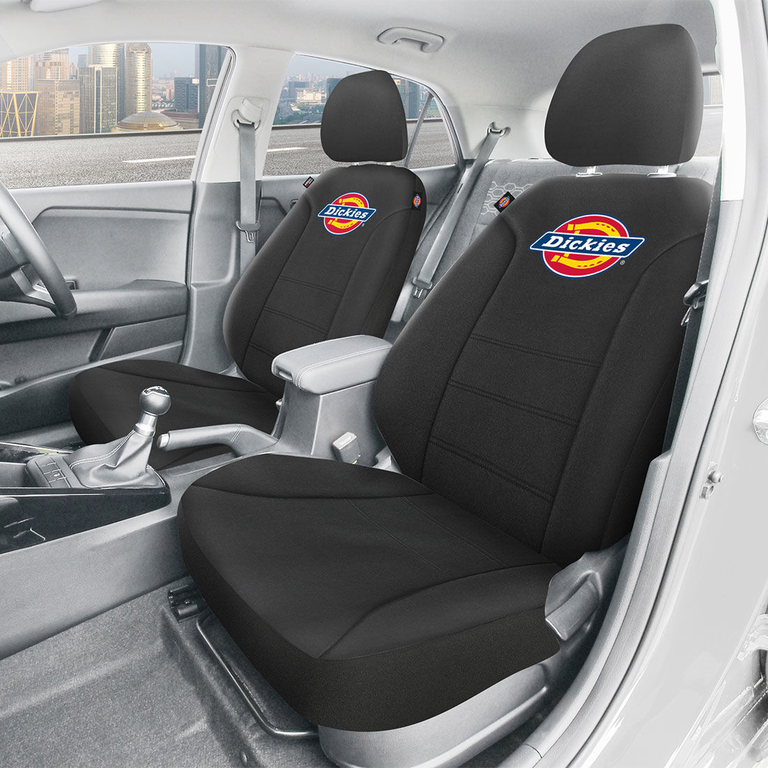 Dickies Repreve Polyester OG Logo Seat Covers Black Adjustable Headrests Airbag Compatible, , scaau_hi-res
