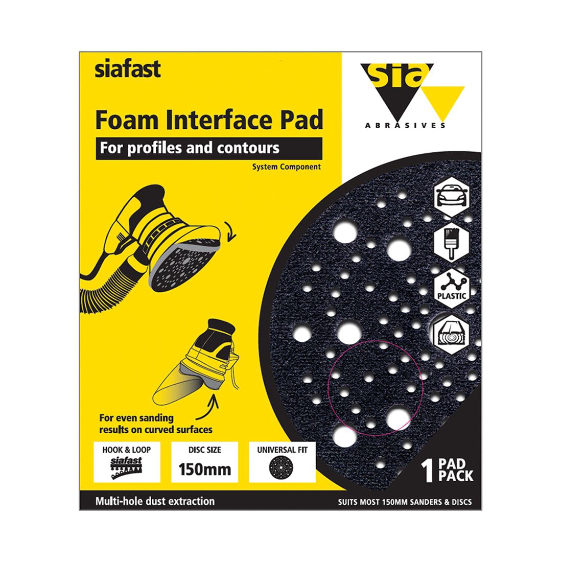 SIA Abrasives Interface Pad, 150X10mm, 103H Single Piece, , scaau_hi-res