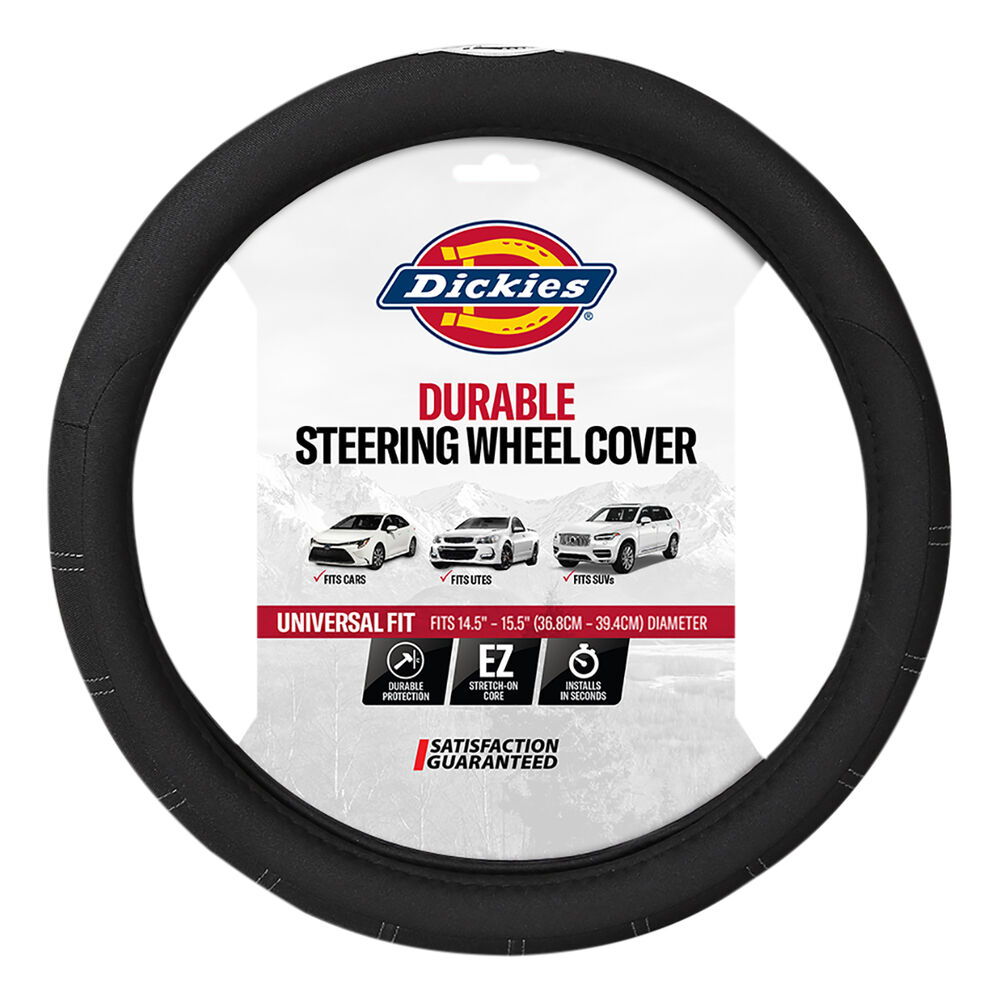 Dickies Polyester OG Logo Steering Wheel Cover Black 380mm Diameter