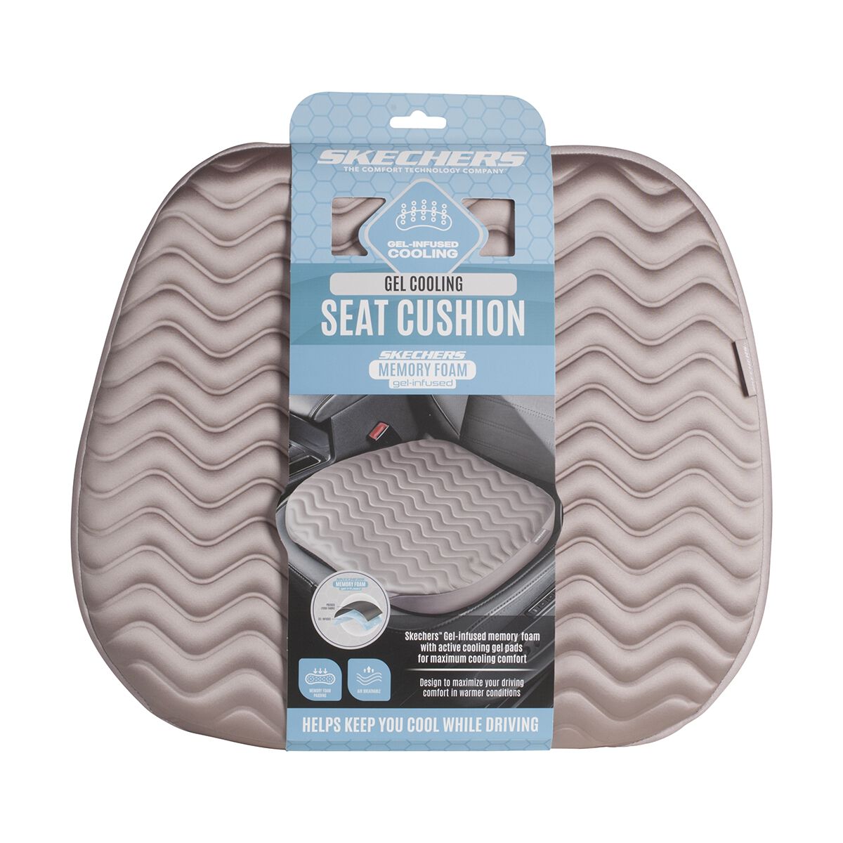 Skechers Memory Foam Luxury Gel Ribbed Seat Cushion CPK, , scaau_hi-res