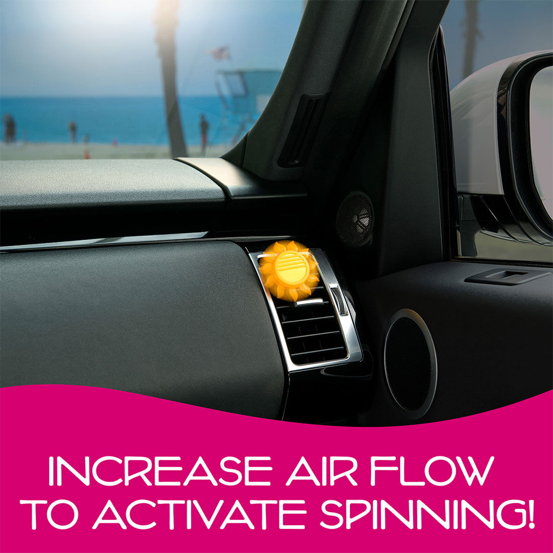 California Scents Novelty Sun Spinner Car Air Freshener Vent Clip, Tropical Colada Scent, , scaau_hi-res