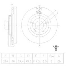 Bosch Disc Brake Rotor - Single, PBR417, , scaau_hi-res