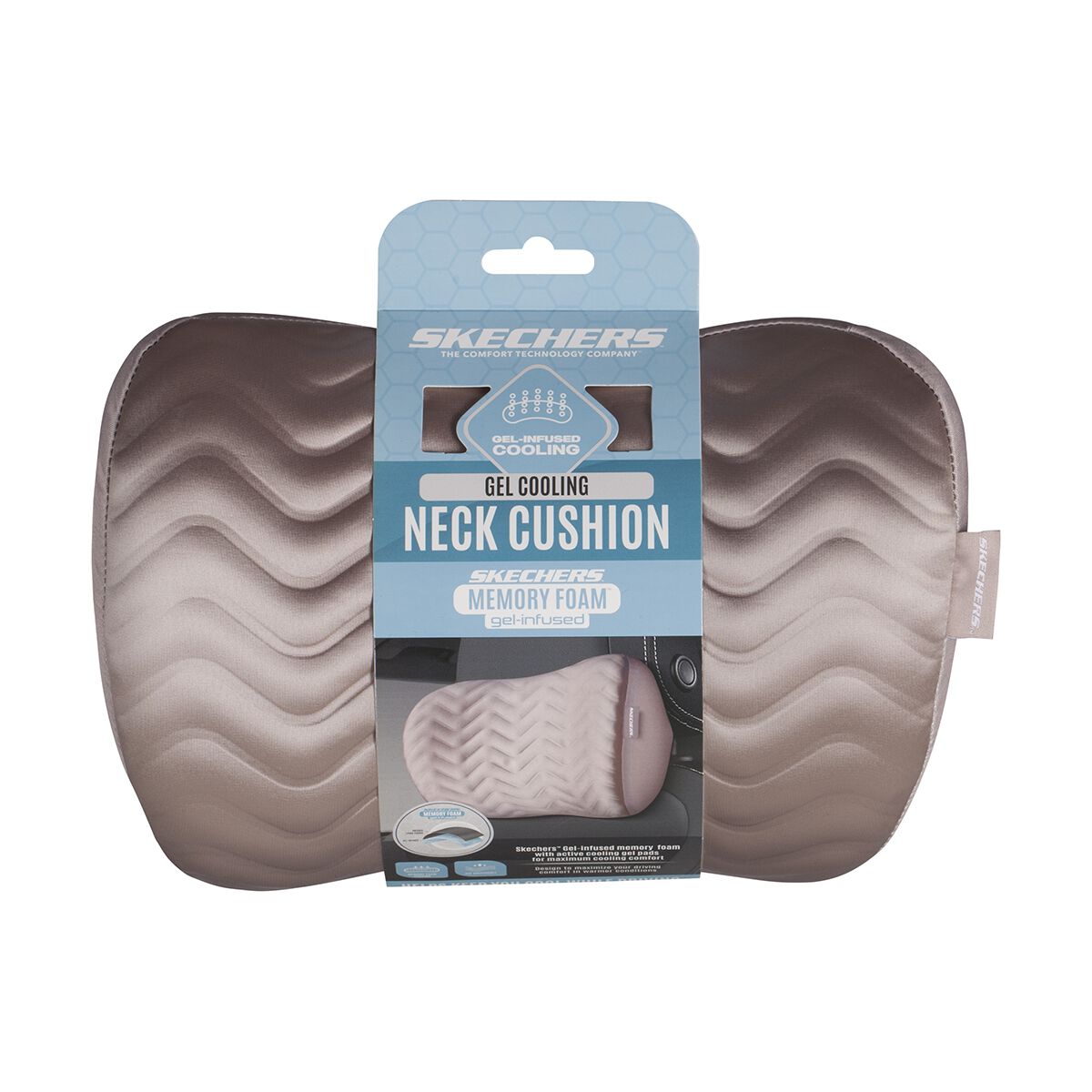 Skechers Memory Foam Luxury Gel Ribbed Neck Cushion CPK, , scaau_hi-res