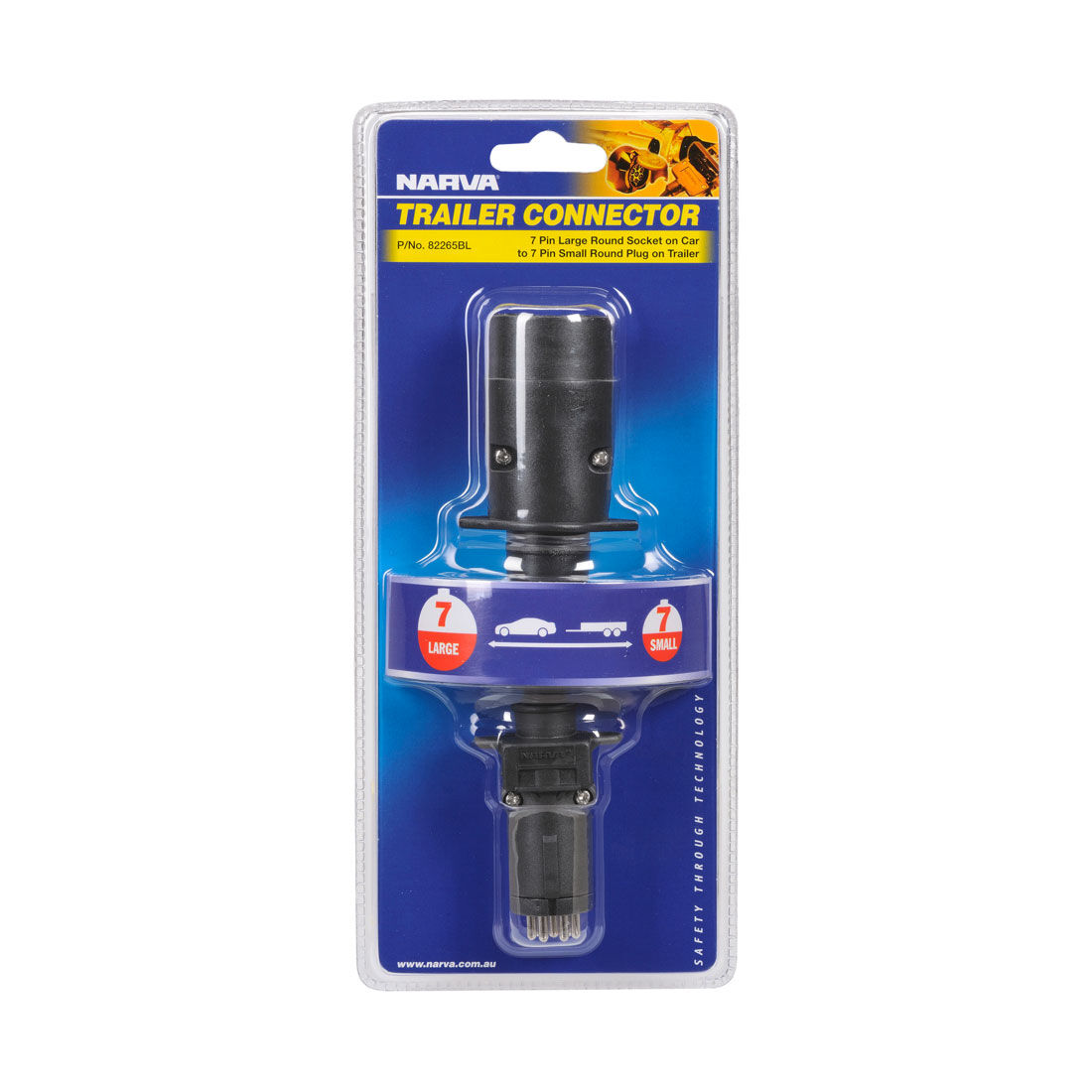 Narva 7 Pin Large Round Socket To 7 Pin Small Round Trailer Plug, , scaau_hi-res