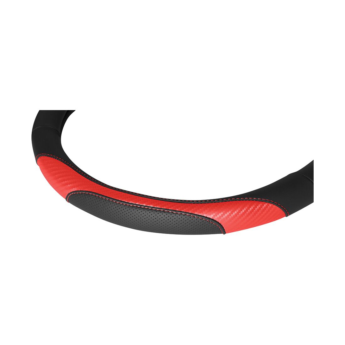 SCA Steering Wheel Cover Sports Leather Look Black & Red, , scaau_hi-res