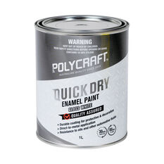 Polycraft Enamel Quick Dry White 1 Litre, , scaau_hi-res
