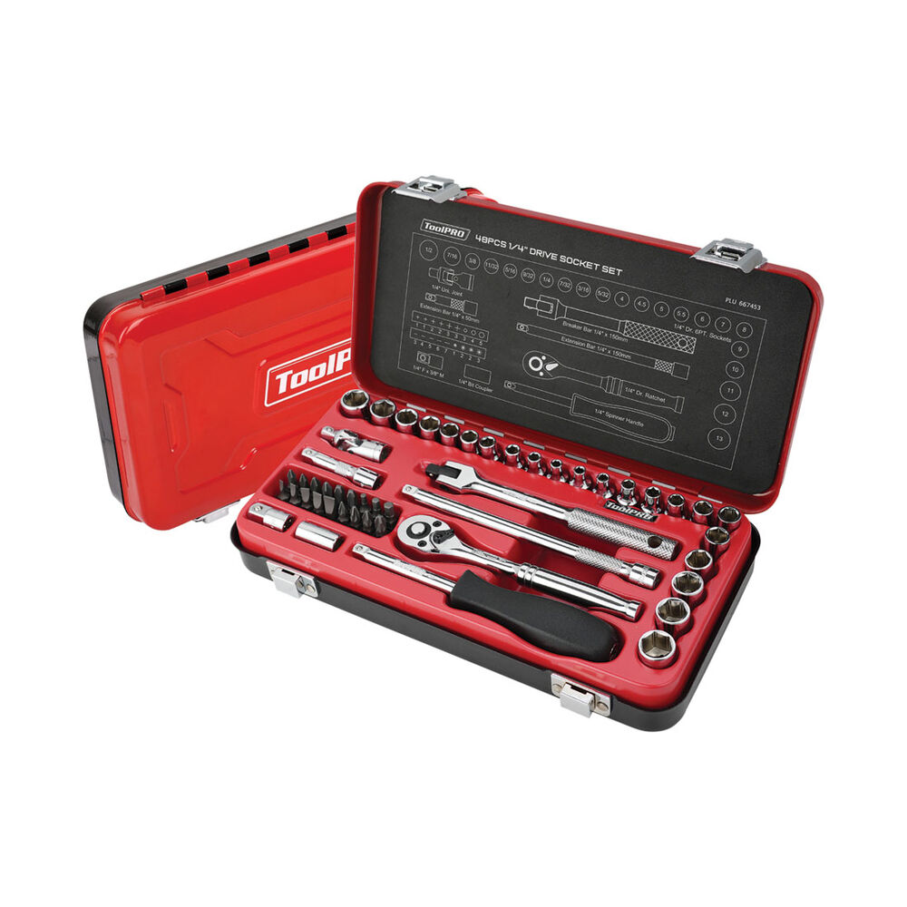 ToolPRO Socket Set 1/4" Drive Metric/SAE 48 Piece Supercheap Auto
