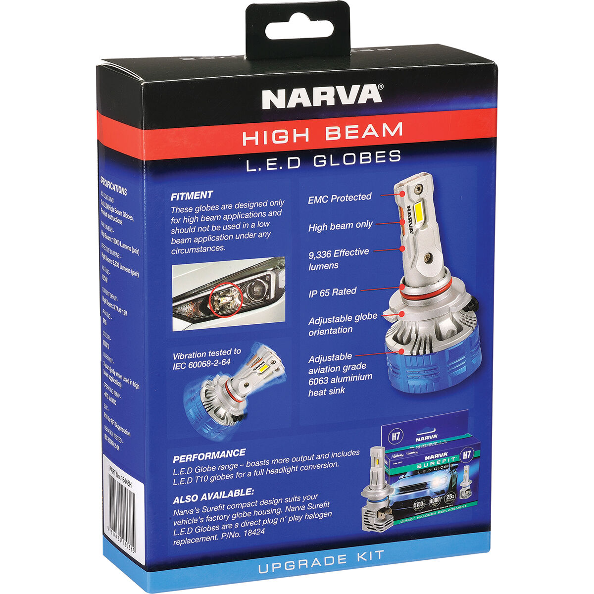Narva LED Headlight Globes - HB3, 12/24V, 18445H, , scaau_hi-res