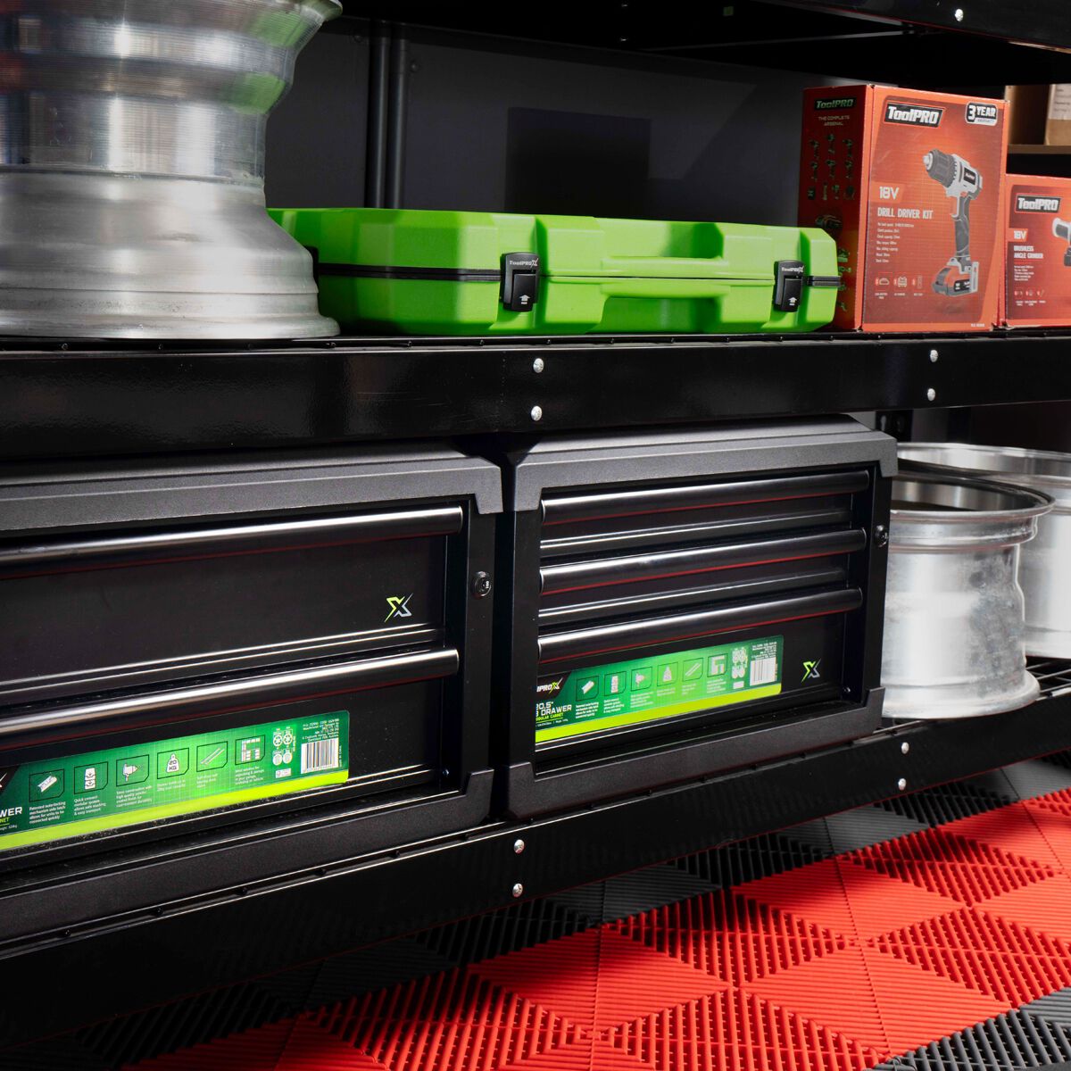 ToolPRO-X Metal Modular Storage System - 2 Shallow & 1 Deep Drawer, , scaau_hi-res