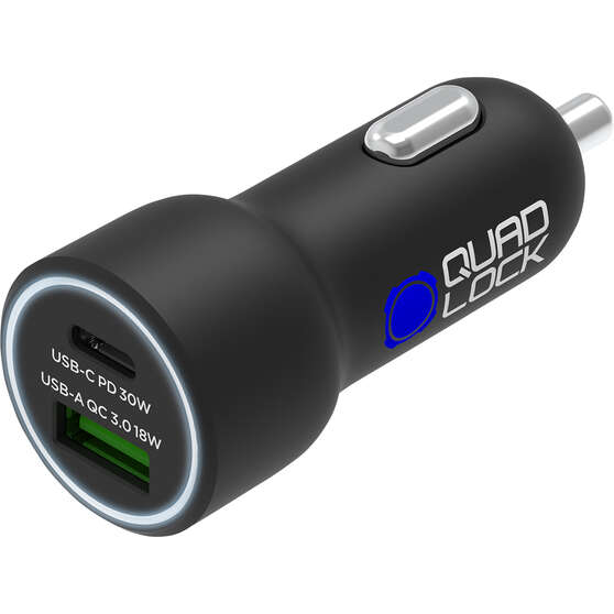 Quad Lock Dual USB 12V Plug 48W USB A+C - QLA-DCC-2, , scaau_hi-res
