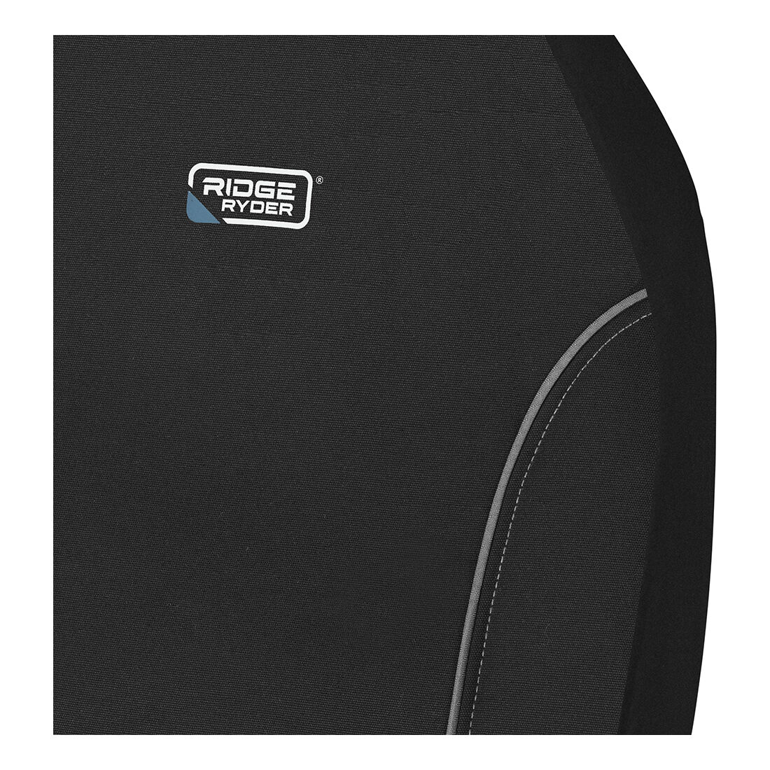 Ridge Ryder Canvas Seat Covers Black/Grey Piping Adjustable Headrests Airbag Compatible 30SAB, , scaau_hi-res