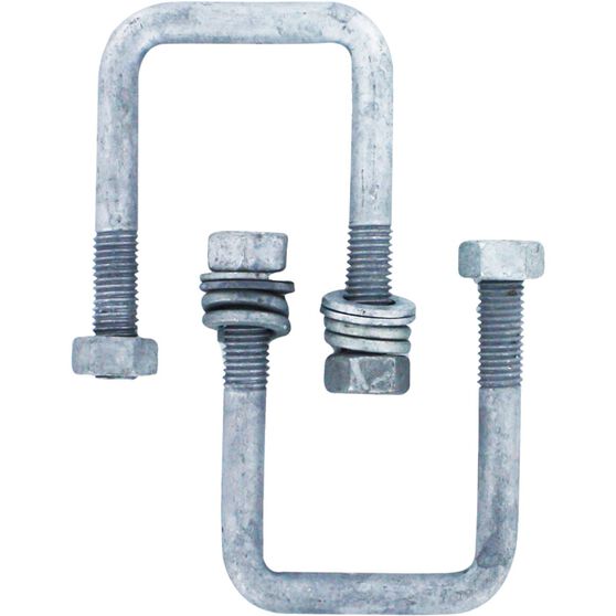 Trojan Square Trailer U Bolt Kit 51mm x 85mm, , scaau_hi-res