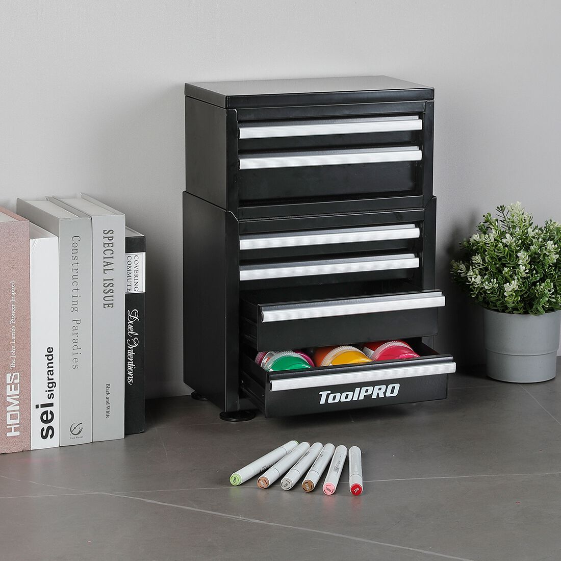 ToolPRO Miniature Tool Chest 2 Drawer Black, , scaau_hi-res