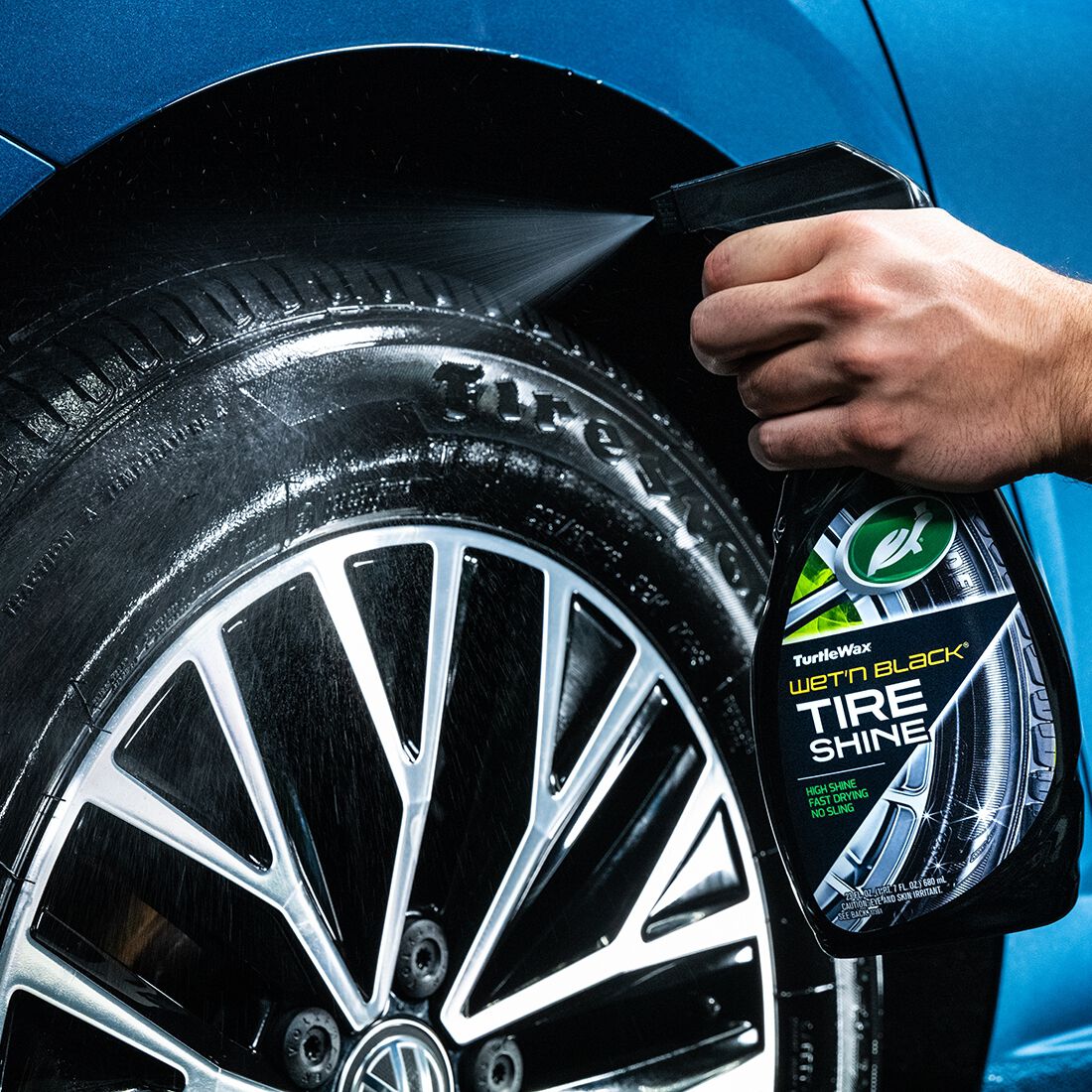 Turtle Wax Wet 'N' Black Tyre Shine - 680mL, , scaau_hi-res