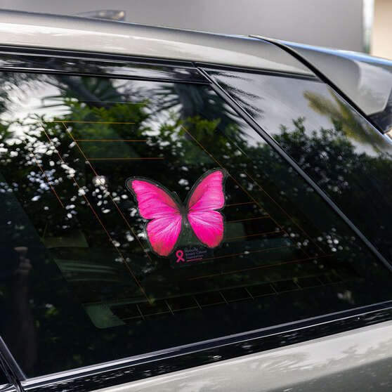 NBCF Pink Ribbon Butterfly Sticker, , scaau_hi-res