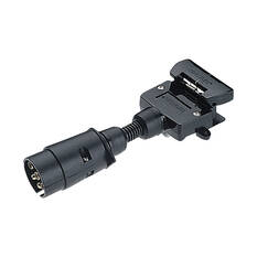 Narva Trailer Adaptor 7 Pin Large Round Socket to 7 Pin Flat Plug, , scaau_hi-res
