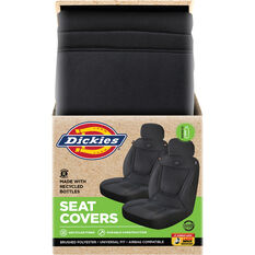 Dickies Repreve Ramone Brushed Poly Seat Covers Black Adjustable Headrests, , scaau_hi-res