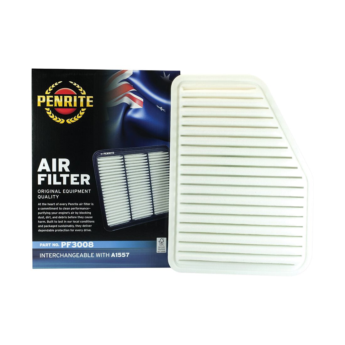 Penrite Air Filter PF3008 (Interchangeable with A1557), , scaau_hi-res