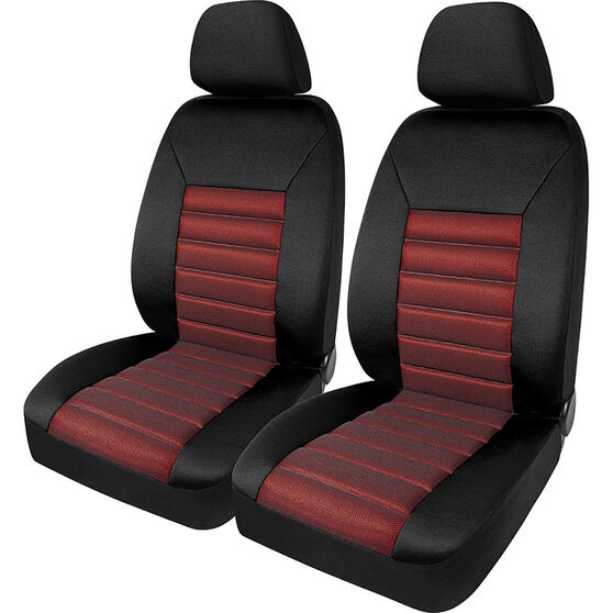 Sca Memory Foam Seat Cover Red Adjustable Headrests Front Pair Size 30 Super Auto - Sca Memory Foam Seat Covers