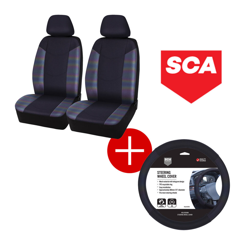 SCA Mesh Holographic Seat Cover Set Supercheap Auto