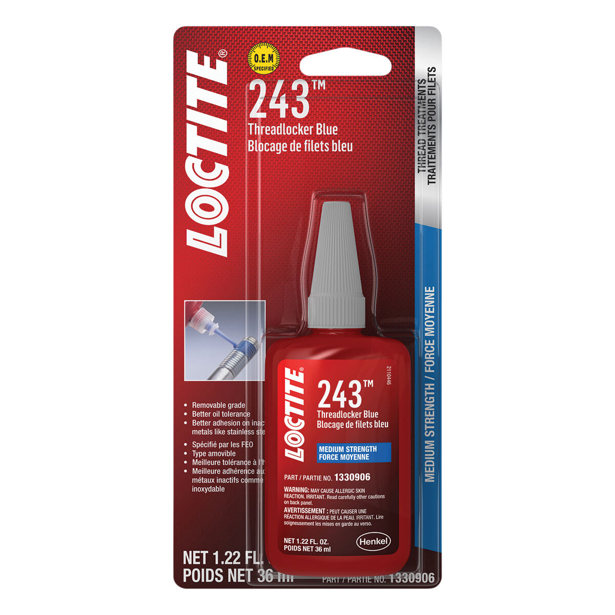 Loctite 243 Medium Strength Threadlocker 36mL, , scaau_hi-res